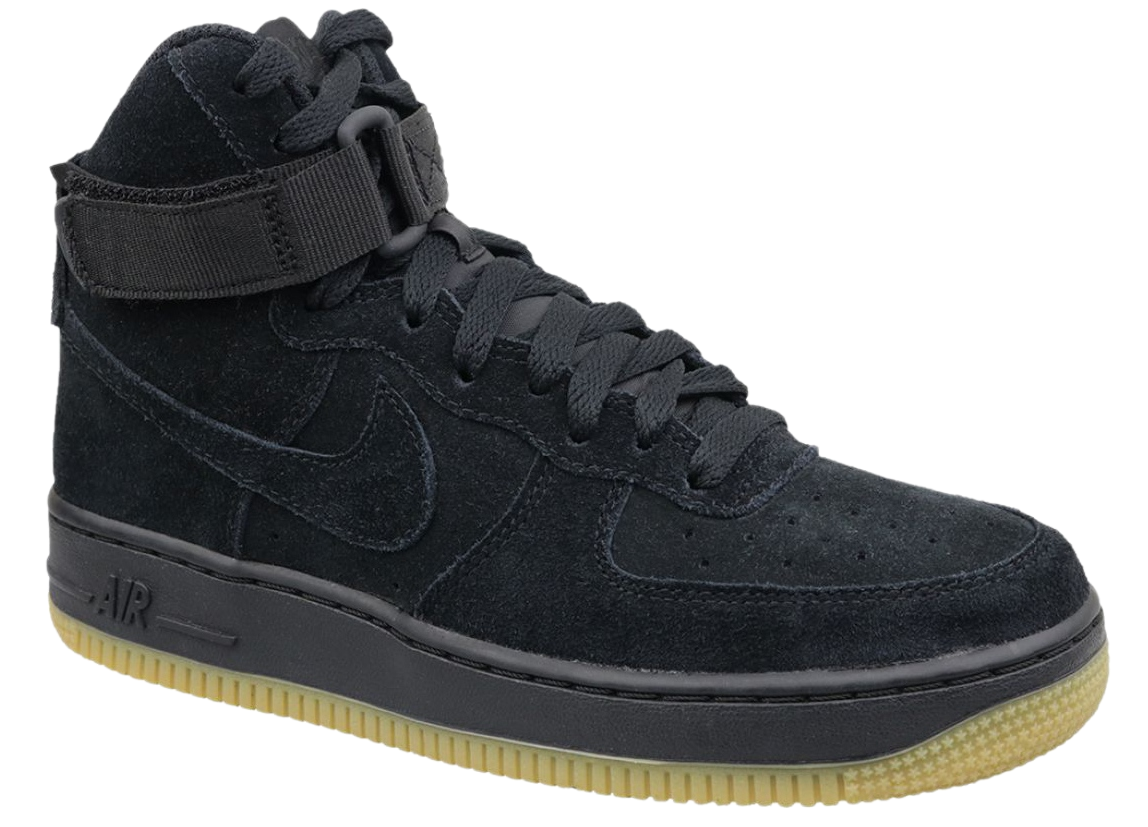 Nike Air Force 1 Mid Black/Grey/Yellow с мехом